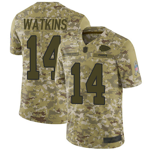 Men Kansas City Chiefs #14 Watkins Sammy Limited Camo 2018 Salute to Service Football Nike NFL Jersey